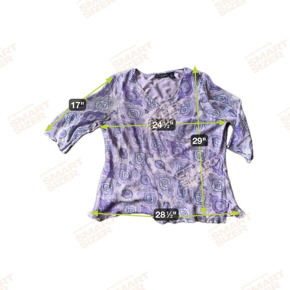 NYC Tunic Top Woman 3X Purple Paisley‎ Embellished Fairy Asymmetrical Sleeve Y2K - Picture 2 of 6